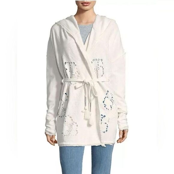Oh Pretty Daze White Cardigan FREE PEOPLE Size Medium - Picture 1 of 5
